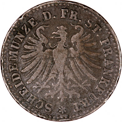 Obverse of 1861 Frankfurt One Kreuzer